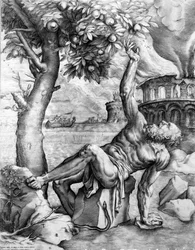 Tantale, gravé par Giulio Sanuto, vers 1550